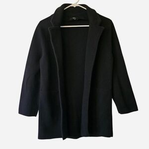 Quince Organic Cotton Knit Blazer In Black